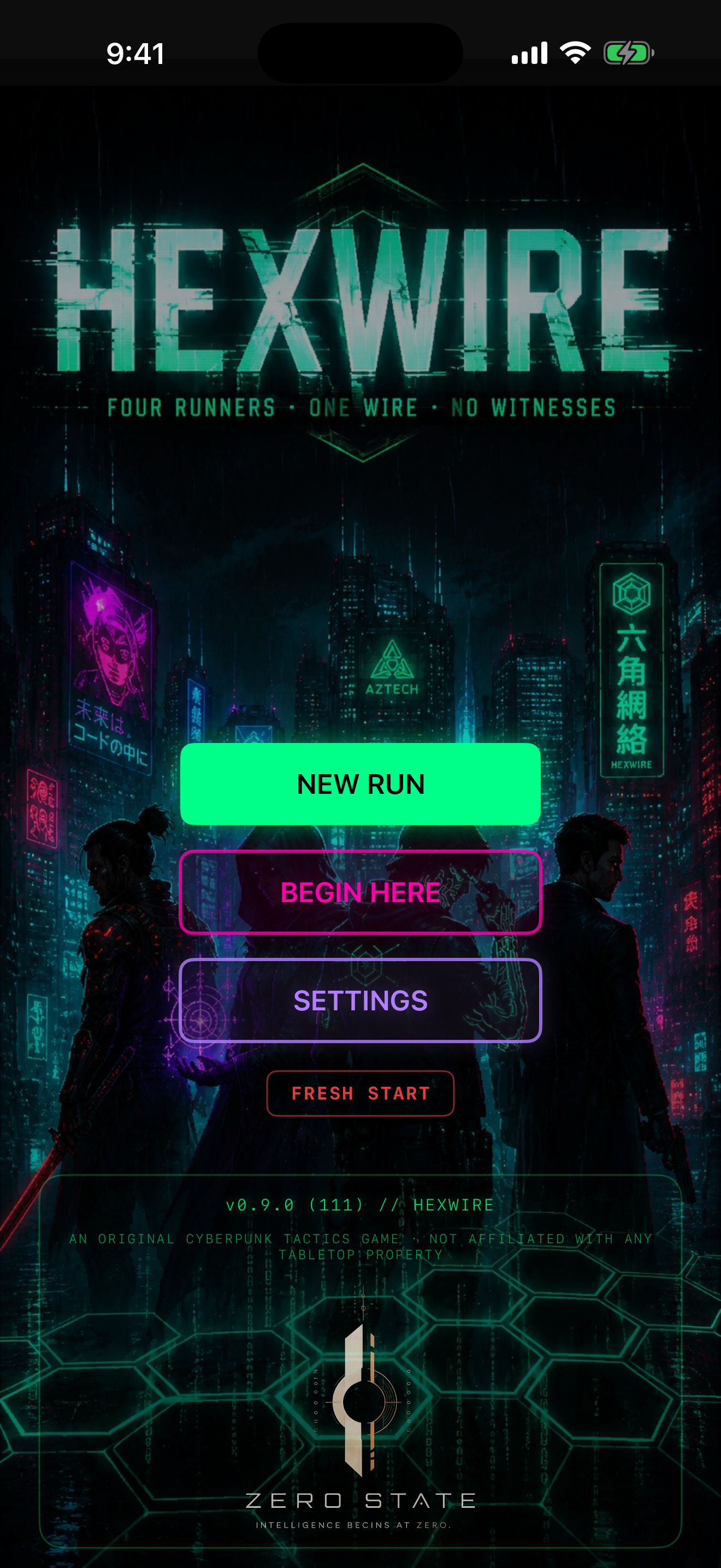 HexWire title screen