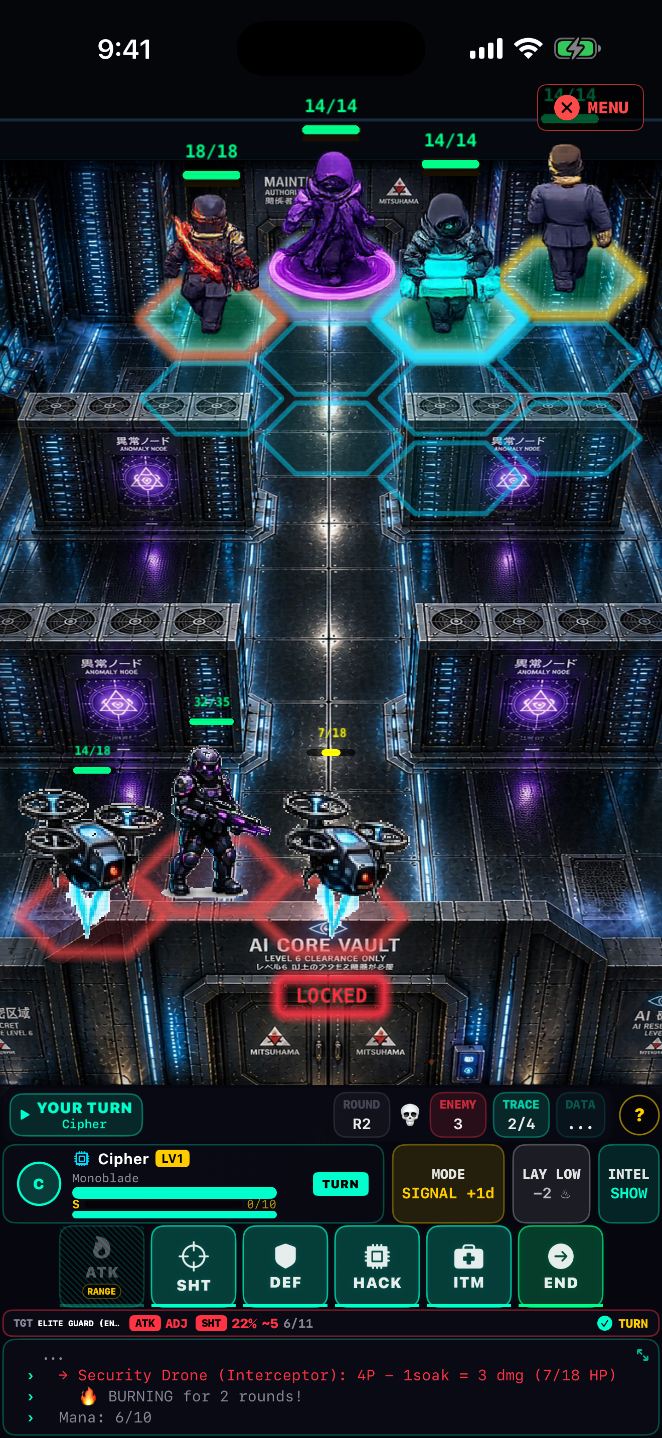 HexWire Trace combat
