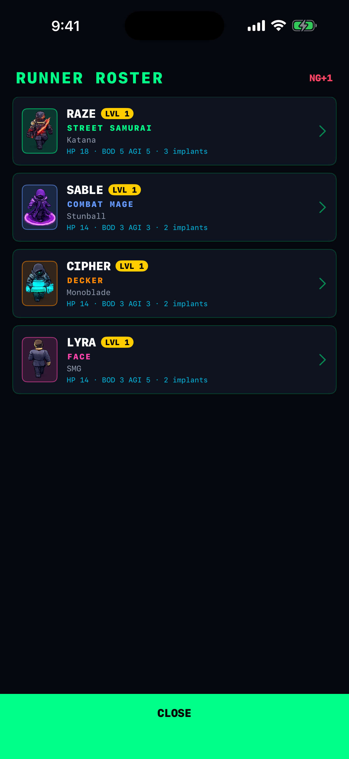 HexWire four-runner roster